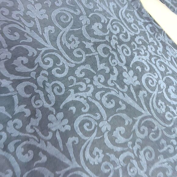 Chico's Travelers Tunic Top Women Medium Indigo Scoop Neck Stretch High Low Hem - Picture 2 of 8